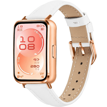 GS Kožni remen za Huawei Band 11 / 11 Pro, bijeli