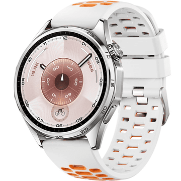 GS Univerzalni silikonski remen 22 mm, bijela/narančasta