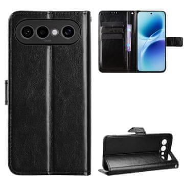 GS Vivo X300 FE preklopna futrola, novčanik Crazy Horse, crna