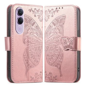 GS Preklopna futrola za Vivo V70 FE, leptir, roza