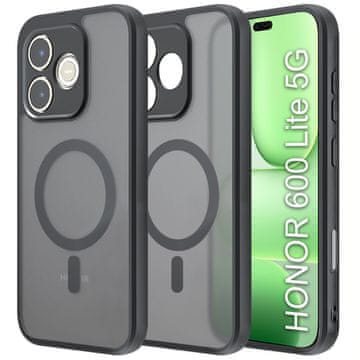 GS Honor 600 Lite maskica, MagSafe, mat maskica, crna
