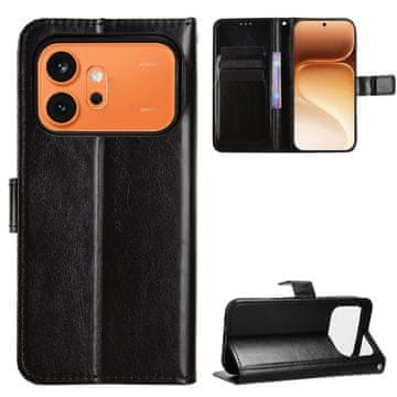 GS Preklopna futrola za Honor 600 Pro, novčanik Crazy Horse, crna