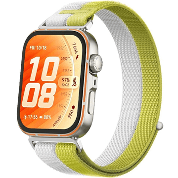 GS Najlonski remen za Huawei Watch Fit 5 Pro / 5 / 4 Pro / 4 / 3, žuto-siva