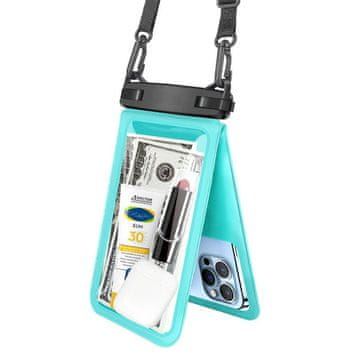 GS IPX8 vodootporna futrola za telefon, univerzalna, s remenom, plava
