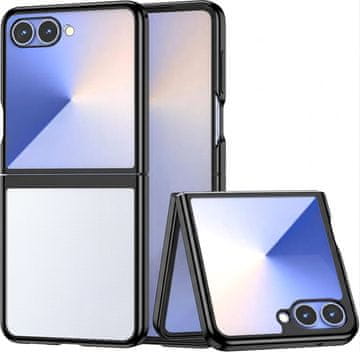 GS Prozirna futrola za Samsung Galaxy Z Flip 8, tvrda futrola, crni okvir