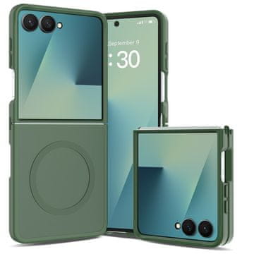 GS Dimljena maskica za Samsung Galaxy Z Flip 8, Skin Touch, za MagSafe, zelena