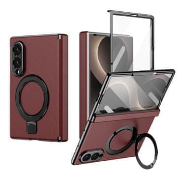 GS Futrola za Samsung Galaxy Z Fold 8 sa stalkom i vanjskim staklom za ekran, kompatibilna s MagSafe-om, crvena