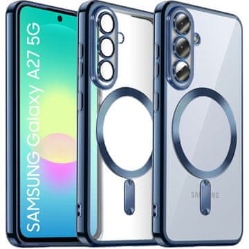GS Prozirna maskica za Samsung Galaxy A27 5G, Electro MagSafe, tamnoplavi okvir
