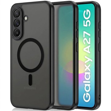 GS Dimljena maskica za Samsung Galaxy A27 5G, mat maskica, za MagSafe, crni okvir