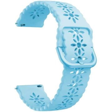 GS Univerzalni 22 mm mekani, izdubljeni silikonski remen, svijetloplave boje