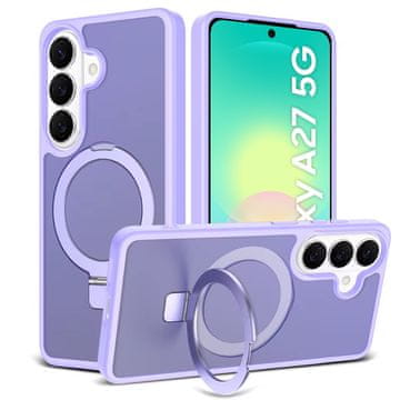 GS Dimljena maskica za Samsung Galaxy A27 5G, mat maskica sa stalkom, za MagSafe, ljubičasti okvir