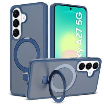 GS Dimljena maskica za Samsung Galaxy A27 5G, mat maskica sa stalkom, za MagSafe, plavi okvir