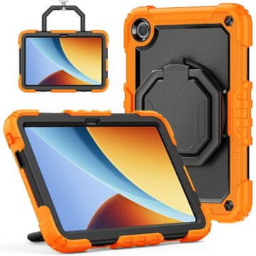 GS Futrola za Xiaomi Redmi Pad 2 SE / Redmi Pad 2 9.7", sa stalkom i remenom za rame, crna i narančasta