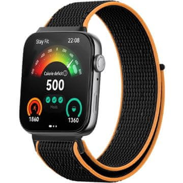 GS Najlonski remen za Huawei Watch Fit 4 / 4 Pro / 3, crni/narančasti
