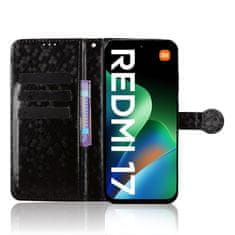 GS Preklopna futrola za Xiaomi Redmi 17 4G/5G, novčanik u obliku romboidne folije, crna