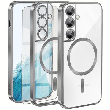 GS Futrola za Samsung Galaxy S22, Electro MagSafe, srebrna + zaštitno staklo za ekran
