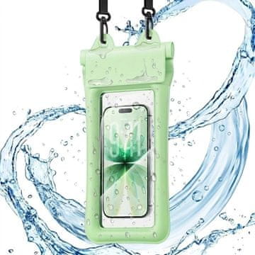 GS Essager ES-FSD04 IPX8 vodootporna futrola za telefon, univerzalna, s remenom, zelena
