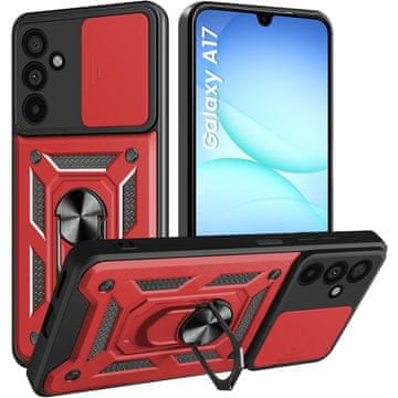GS Oklopna futrola za Samsung Galaxy A17 5G, CamShield Slide, crvena