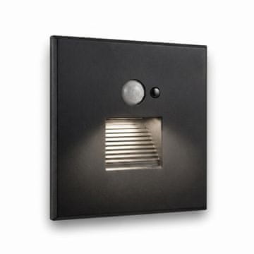 D&R LED rasvjeta za stepenice crna 230V aluminijska senzor pokreta i sumraka 4500K