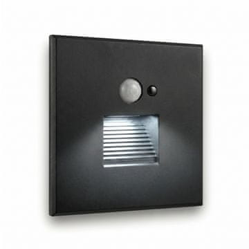 D&R LED rasvjeta za stepenice crna 230V aluminijska senzor pokreta i sumraka 6000K