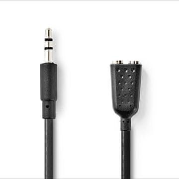 Nedis Stereo audio kabel 3 5 mm muški 2x 3 5 mm ženski Niklani 0 20 m Okrugli Kutija