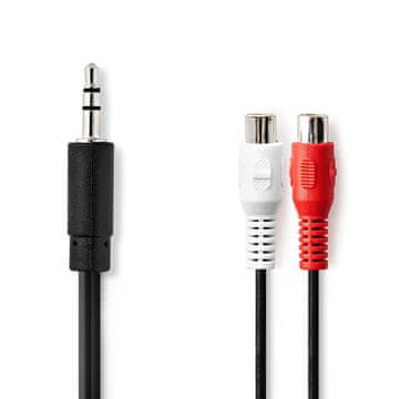 Nedis Stereo audio kabel 3 5 mm muški 2x RCA ženski Niklani 0 20 m Okrugli Kutija