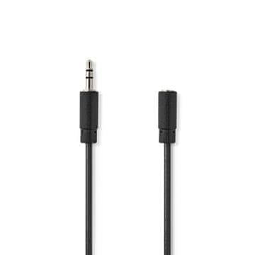 Nedis Stereo audio kabel 3 5 mm muški 3 5 mm ženski Niklani 10 0 m Okrugli Crni Blisters
