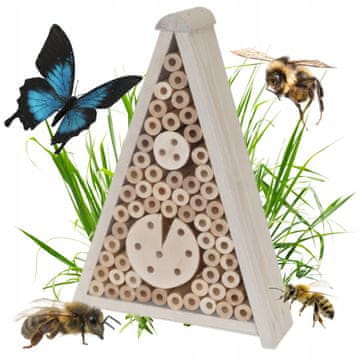 Hotel za insekte za pčele Trokutasta kućica za leptire i insekte 24x9x34 cm