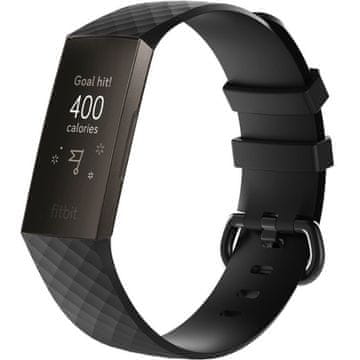 GS Silikonski remen za Fitbit Charge 3/4, crni