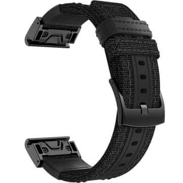 GS Quickfit najlonski remen za Garmin Fenix 22mm, crni