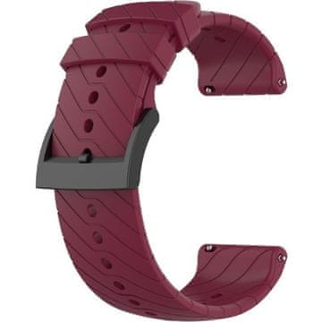 GS Silikonski remen za Suunto 9 24 mm - vino crvena