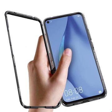 GS Futrola za Huawei P40 Lite, magnetska stražnja staklena futrola, crna