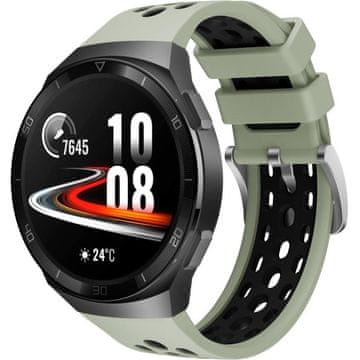 GS Silikonski remen za Huawei Watch GT 2e, zelena / crna