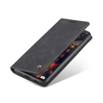 CaseMe futrola za Samsung Galaxy S20 FE, kožna futrola-novčanik, crna