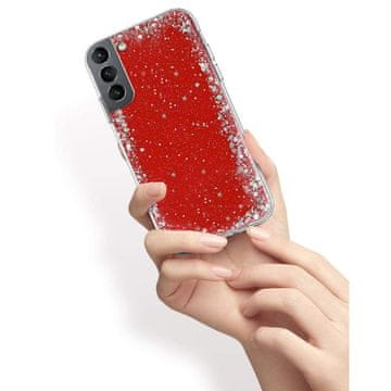 Overboard Šljokicasta maskica za Samsung Galaxy S21+ Plus, crvena