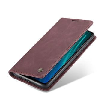 CaseMe futrola za Xiaomi Redmi Note 8 Pro, kožna futrola-novčanik, crvena