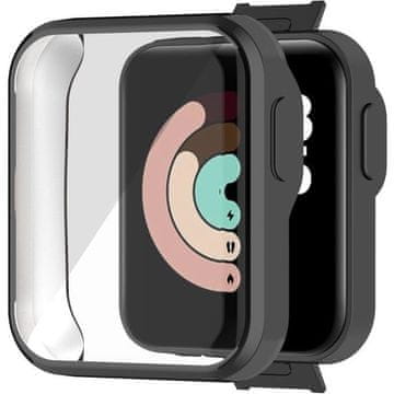 GS Silikonska 2u1 maskica sa zaštitnom folijom za ekran za Xiaomi Mi Watch Lite, crna