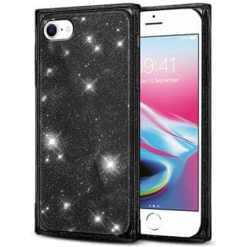 GS Kvadratna šljokicasta maskica za iPhone 7/8/SE 2020/SE 2022, crna