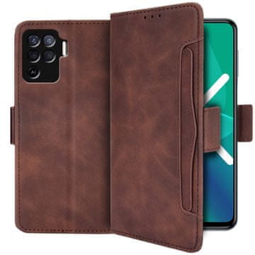 GS Preklopna futrola za Oppo Reno5 Lite, utor za karticu, smeđa