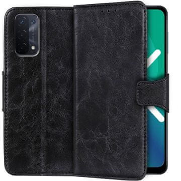 Overboard Kožna futrola-novčanik za Oppo A54 5G/A74 5G/A93 5G, crna
