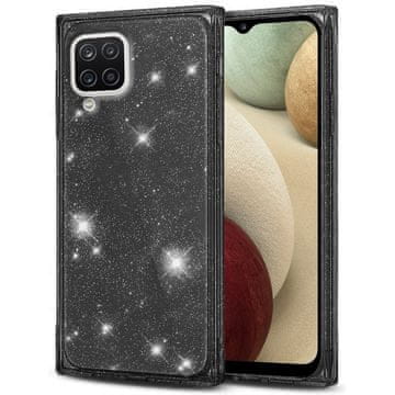 GS Kvadratna šljokicasta maskica za Samsung Galaxy A12 / M12 / A12 2021, crna