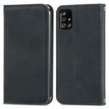 GS Novčanik za Samsung Galaxy A51 5G, glatka u vintage stilu, crna