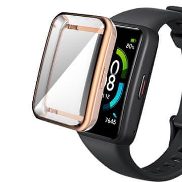 GS 2-u-1 futrola sa zaštitnom folijom za Huawei Band 6/7, ružičasto zlatna
