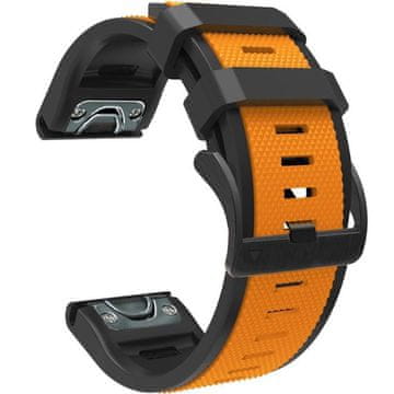 GS Silikonski remen Quickfit 26 mm za Garmin, narančasti / crni