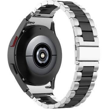 GS Remenčić za Samsung Galaxy Watch 4/5/6 40/42/43/44/45/46/47mm, crna / srebrna