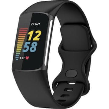 GS Silikonski remen za Fitbit Charge 5, crni