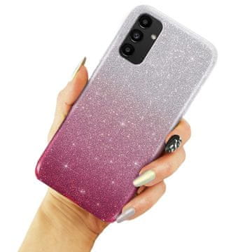 GS Šljokicasta maskica za Samsung Galaxy A04S / A13 5G, srebrna / ružičasta