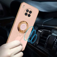 Overboard Set elektro prstenastih maskica za Huawei Nova 8i, ružičasto zlato + staklo