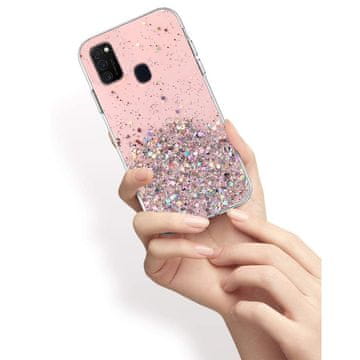 Overboard Maska za Samsung Galaxy M21, svjetlucava, roza