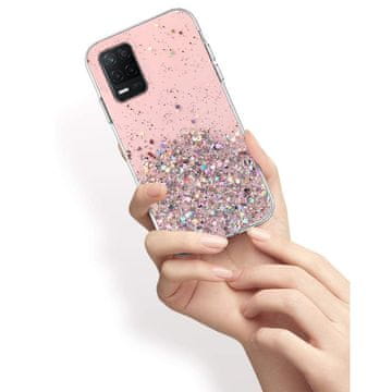 Overboard Futrola za Realme 8 5G, svjetlucava, ružičasta